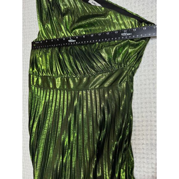 AOMEI Women's Luxury Metallic One Shoulder Sleeveless Elegant Pleated Long Dress - Picture 10 of 10